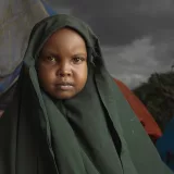 Portrait Deeso Hasan Yousuf, 5 years old, at an IDP camp in Mogadishu.